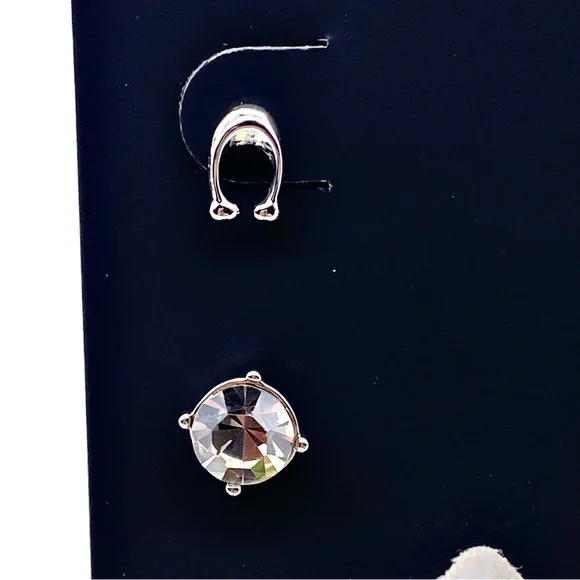 NWT Coach Signature C & Stone Stud Earrings Set - Picture 10 of 15